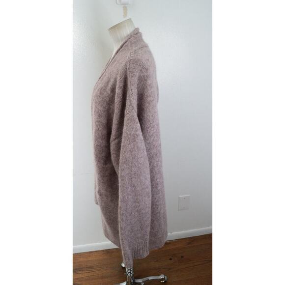 Nation LTD Alyiah Open Front Cocoon Small Pink Alpaca Sweater Cardigan Luxury - Picture 2 of 6